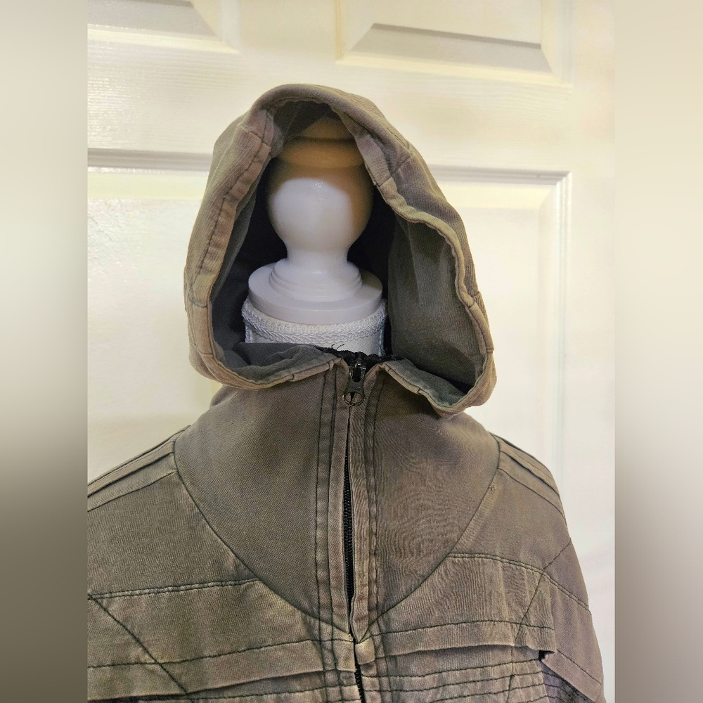 DEMOBAZA MEN S18 REUNION Hoodie Fit Portal Gray Distressed Jacket M - Picture 12 of 16
